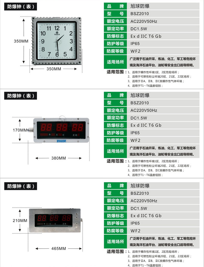 BSZ2010防爆钟展示图